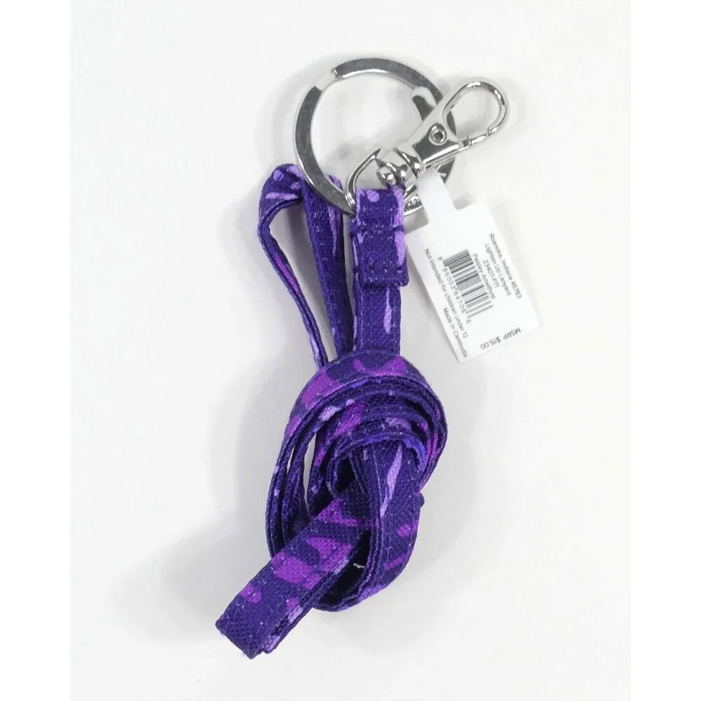 Vera Bradley Paisley Amethyst Lighten Up Lanyard NWT - Picture 2 of 2